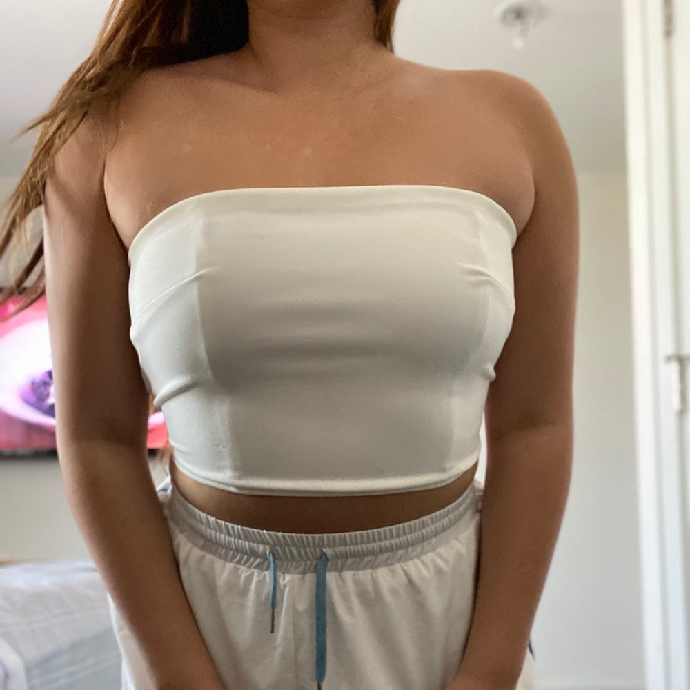 Princess Polly White tube top with wrap